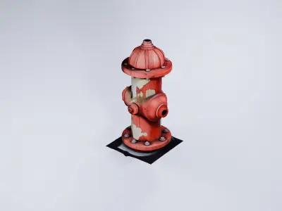 Stylized Fire Hydrant - Low Poly Static Visualization Asset 3D model