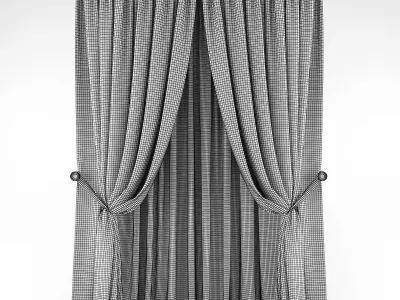 Curtains curtain with sheers Low-poly 3D model