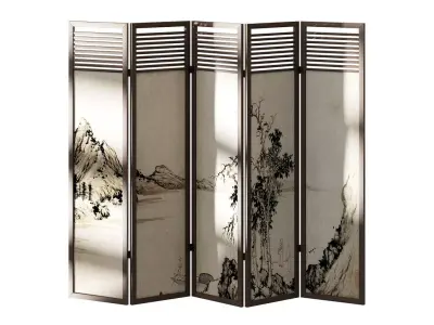 Chinese style screen 3D model