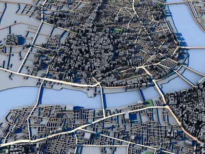 Cityscape Surat India 3D model