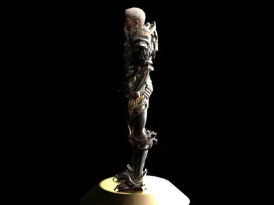 Scifi Transformation of people Low-poly 3D model