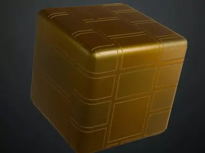 Powered Metal Golden Design PBR Seamless Texture