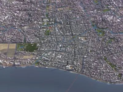 Wenzhou - 3D City Model Low-poly 3D model