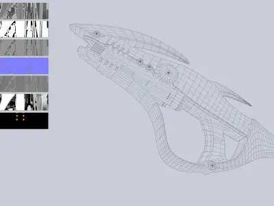 Alien blaster Low-poly 3D model