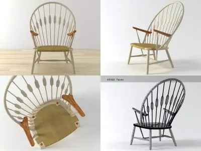 PP550  Peacock Chair 3D model