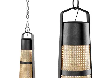 Hanging rattan lamp H400  3D model