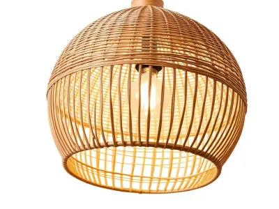 Woven Rattan Lamp Shade Model Pack Low-poly 3D model