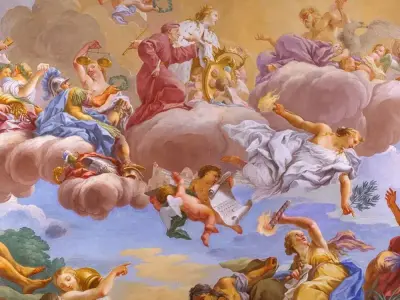 Baroque Sky Fresco Wallpaper Texture Texture