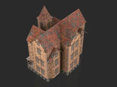 Old Medieval Abandoned House 4 3D model