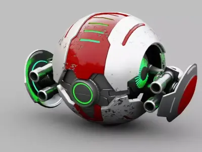 Ball Droid rigged- animated character 3D model