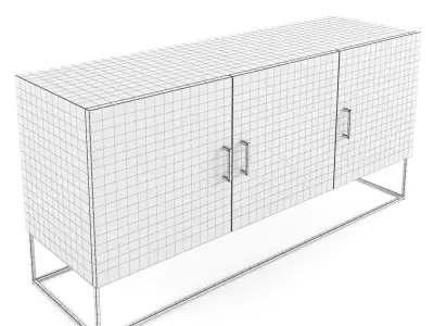 Lyle sideboard with solid mango wood doors 3D model