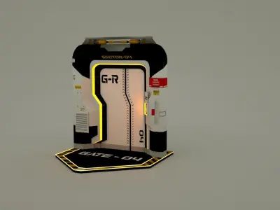 sci-fi door   Low-poly 3D model