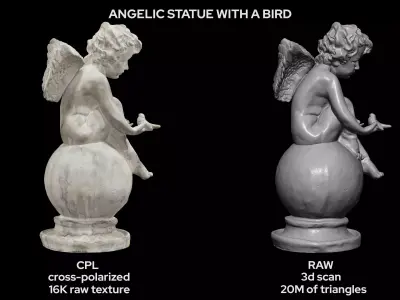 Angel Marble Statue Photogrammetry 3D Scan 42 3D model