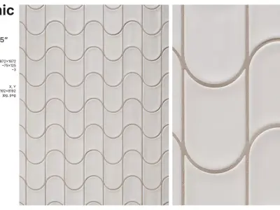 Elongated Crescent Tile in Wave Layout Texture