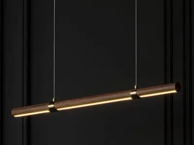Linear Wood LED Pendant 3D model