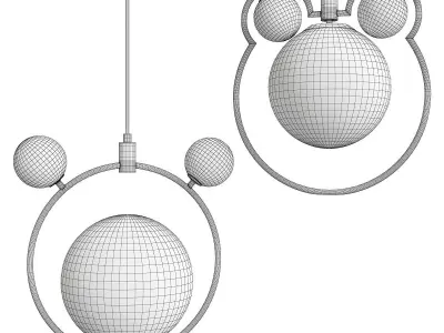 Glass Spherical Suspension Lamp 3D model