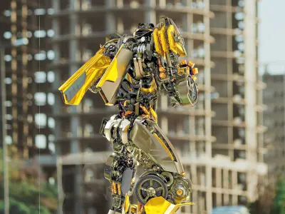 HOT ROD autobot Transformers last knight Rigged 3D model