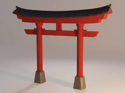 Torii Gate Low-poly 3D model