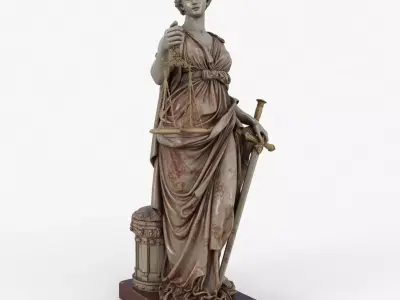 Statue of Justice High Detail 3D model