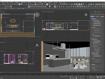 Corona - 3ds Max Scene files - Minimalist Kitchen Interior Scene 3D model