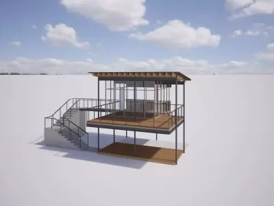 Forest Cabin House Modern Style 3D model