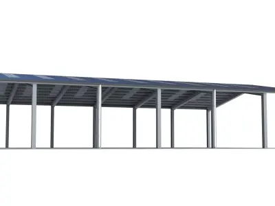 Large Open Metal Shed 3D model