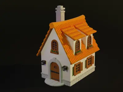 Cartoon House 12 Low-poly 3D model