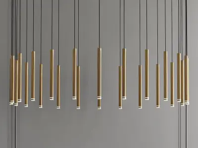 CANDLE chandelier with metal rods hanging from it 3D model
