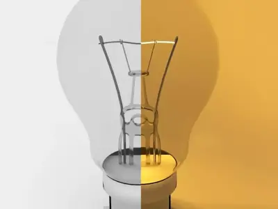 Incandescent Light Bulb With Filament Glow  Low-poly 3D model