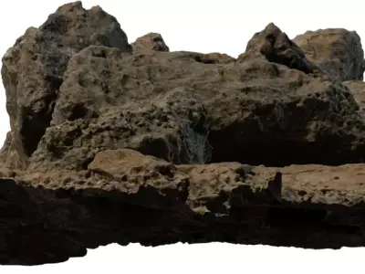 Rocky Ground Slice Low-poly 3D model
