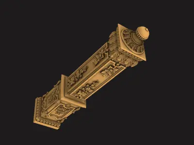 stair-3d-model ornate column 3D model
