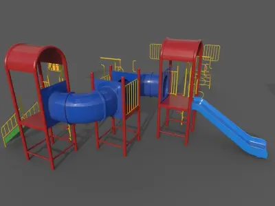 PBR Playground Outdoor Jungle Gym 19 Low-poly 3D model