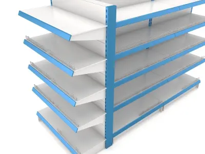 Supermarket Single Shelf Module 3D model