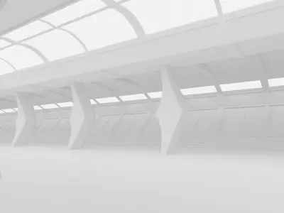 Concept space interior empty room 4 Low-poly 3D model