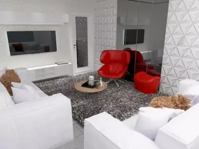 livingroom living room with furniture and accents Low-poly 3D model
