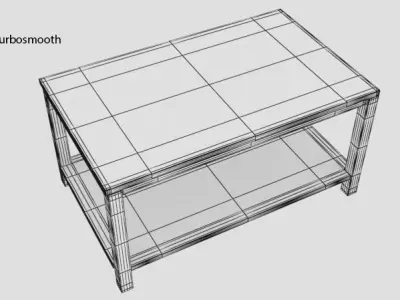Wooden coffee table Low-poly 3D model