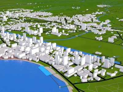 Hawaii City 3d model Low-poly 3D model