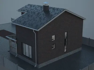 House 4 with roof 3D model