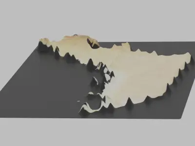 United Arab Emirates Map Country Low-poly 3D model