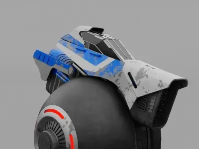 one wheel  futuristic vehicle  3D model