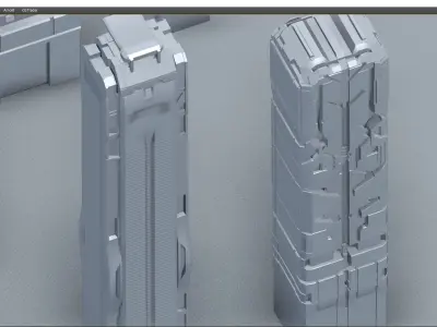 futuristic architecture set - 12 3D model