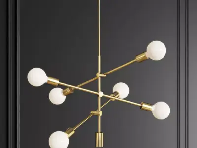Eladia Opaque Glass 6 Light Chandelier 3D model