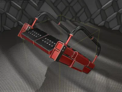 Sci-Fi Stairs - 6 - Red Version Low-poly 3D model