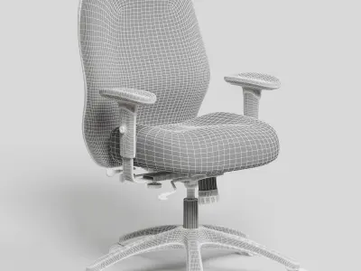 Black Office Chair high def rev-02 Low-poly 3D model