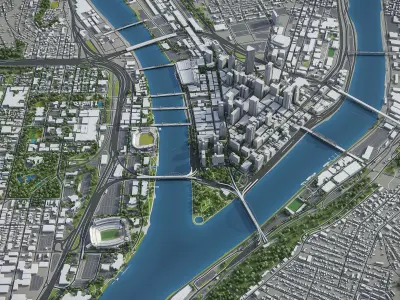 Pittsburgh Low-poly 3D model