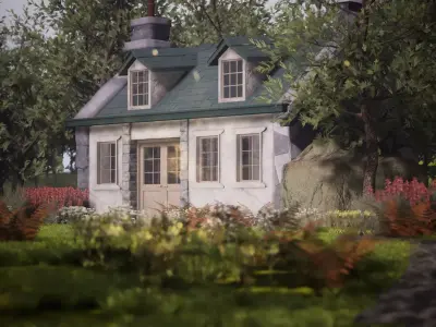 Stone Cottage 33 Assets Low-poly 3D model