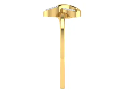Light Weight Yellow Gold Diamond Ring  -EZ R-124 3D print model
