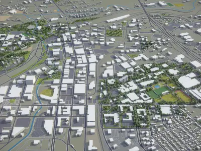 Akron  - City 3D Model Low-poly 3D model