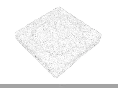 Stylized Water Puddle Tile Game Ready - AI Low-poly 3D model