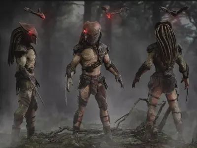 Falconer Predator Low-poly 3D model